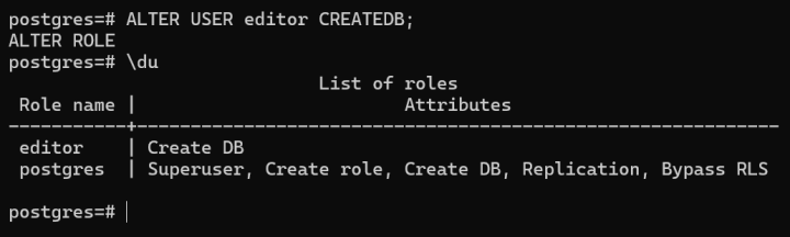 wie legt man einen benutzer in postgresql an? (postgresql create user)